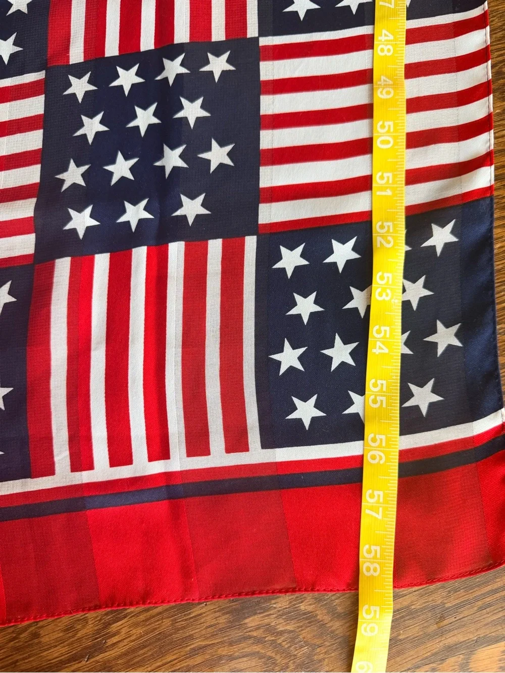 Silk American Vintage Red White and Blue Star & Stripe Scarf